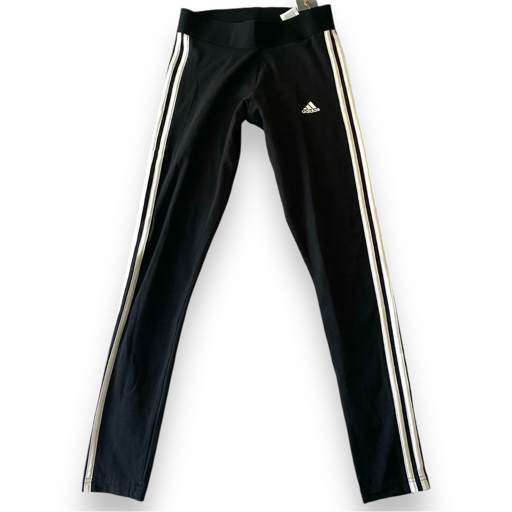 Adidas Womens Small MultiSport Leggings Black & White Stretch Athletic Pants